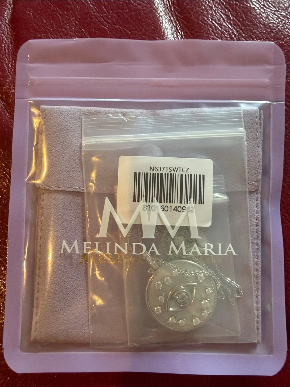 Melinda Maria Silver Evil Eye Disc Medallion Necklace NEW - Picture 7 of 8
